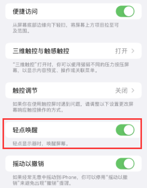 垦利苹果授权维修站分享iPhone轻点无法唤醒怎么办 